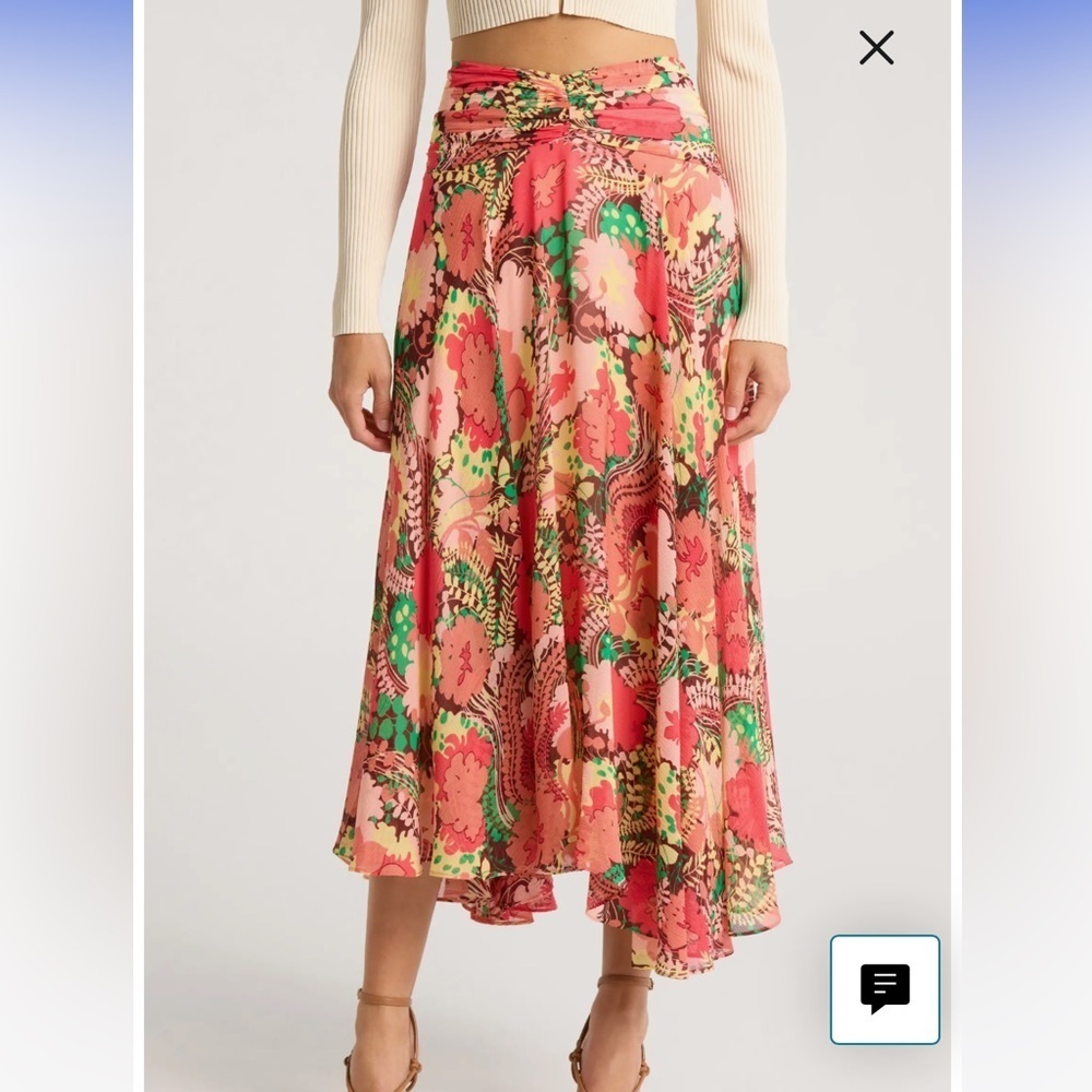 A.L.C Ariella Print Silk Maxi Skirt